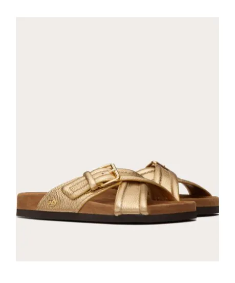 Valentino Crossover-Strap Open Toe Slides