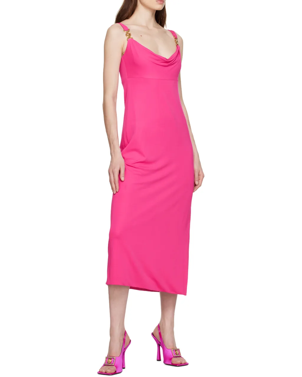 Medusa Plaque Midi Dress