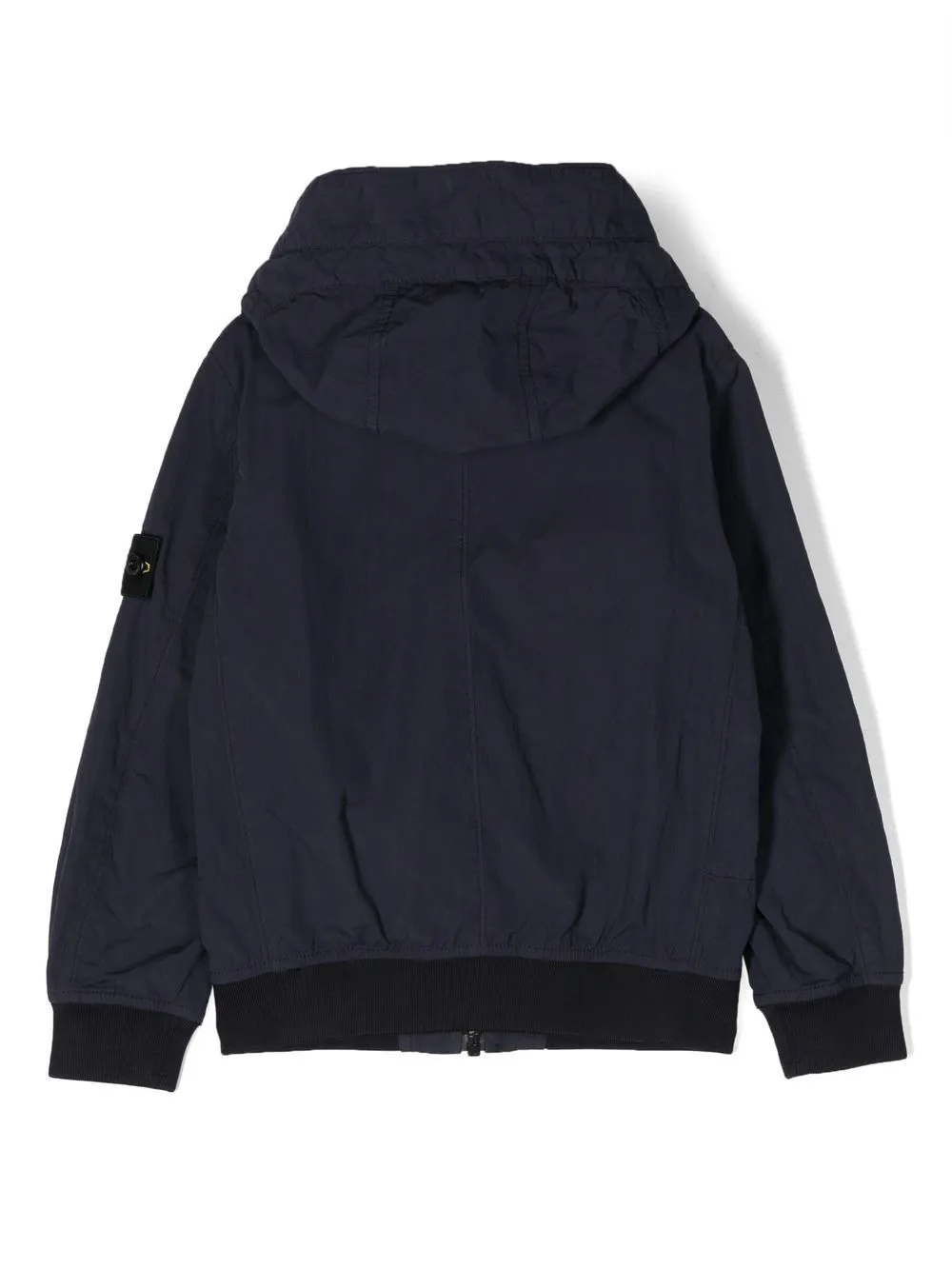 Stone Island Junior Logo Patch Zip-Up Hooded Jacket