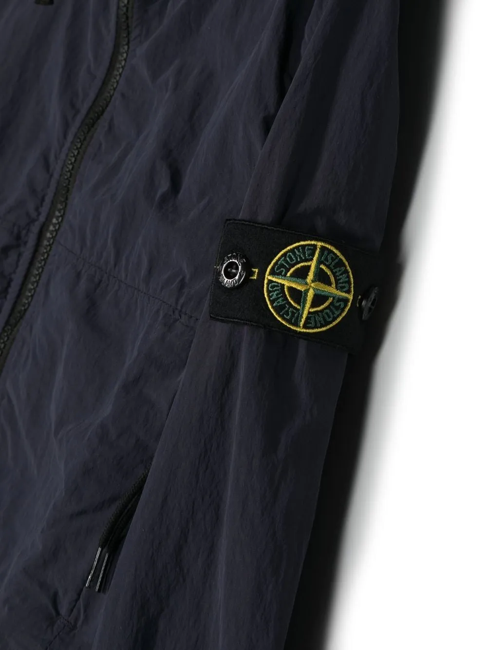 Stone Island Junior Logo Patch Zip-Up Hooded Jacket