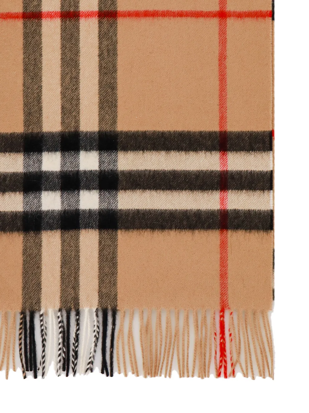 Vintage Check-Pattern Cashmere Scarf
