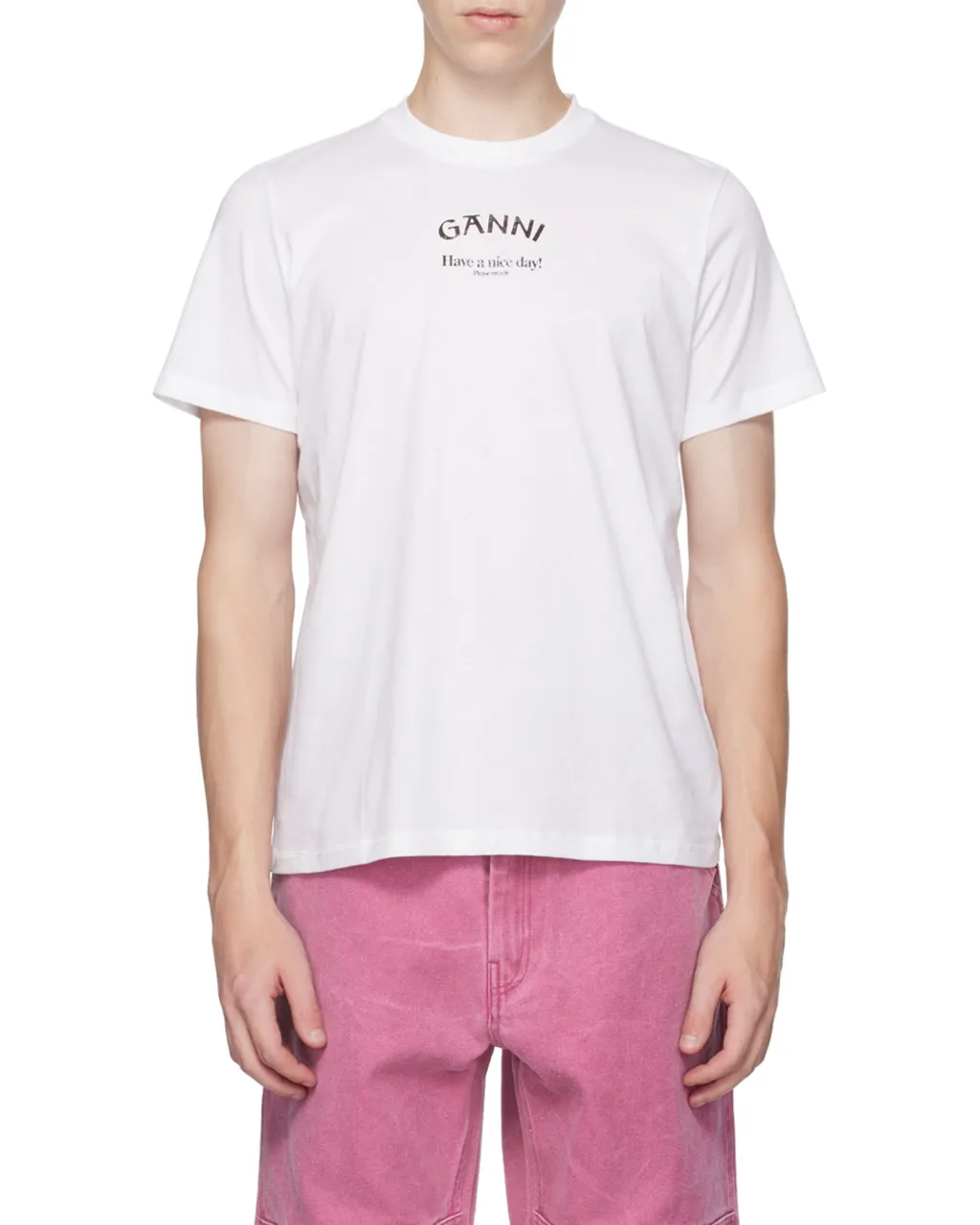 Ganni Logo Printed Crewneck T-Shirt