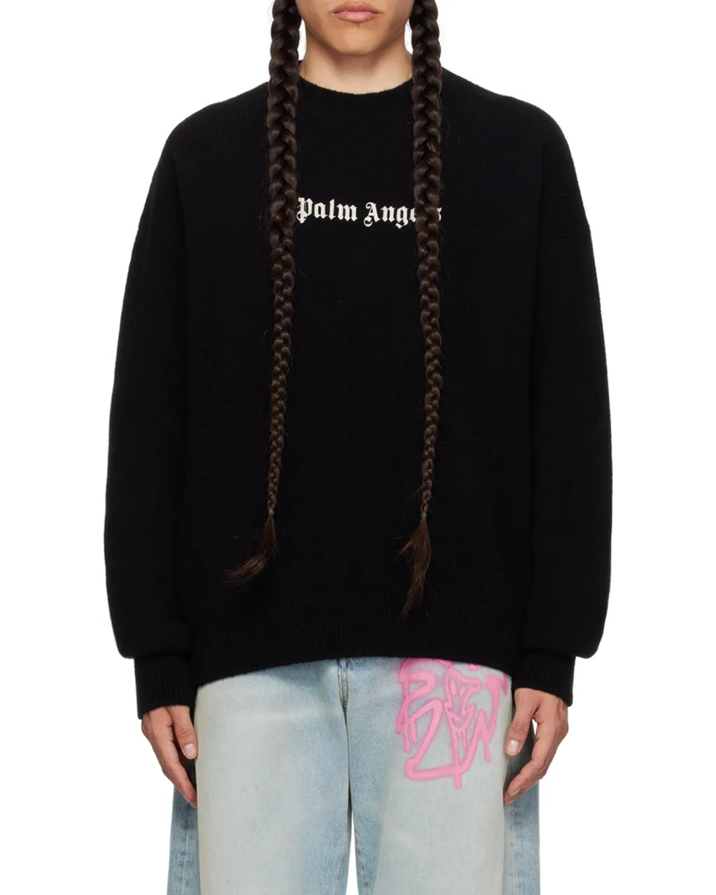 Palm Angels Logo Embroidered Crewneck Jumper