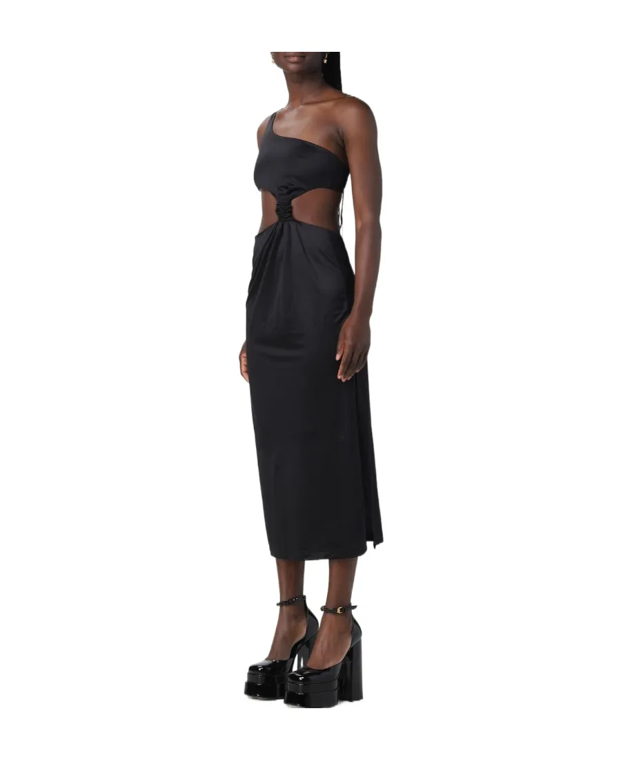 Versace One-Shoulder Cut Out Midi Dress