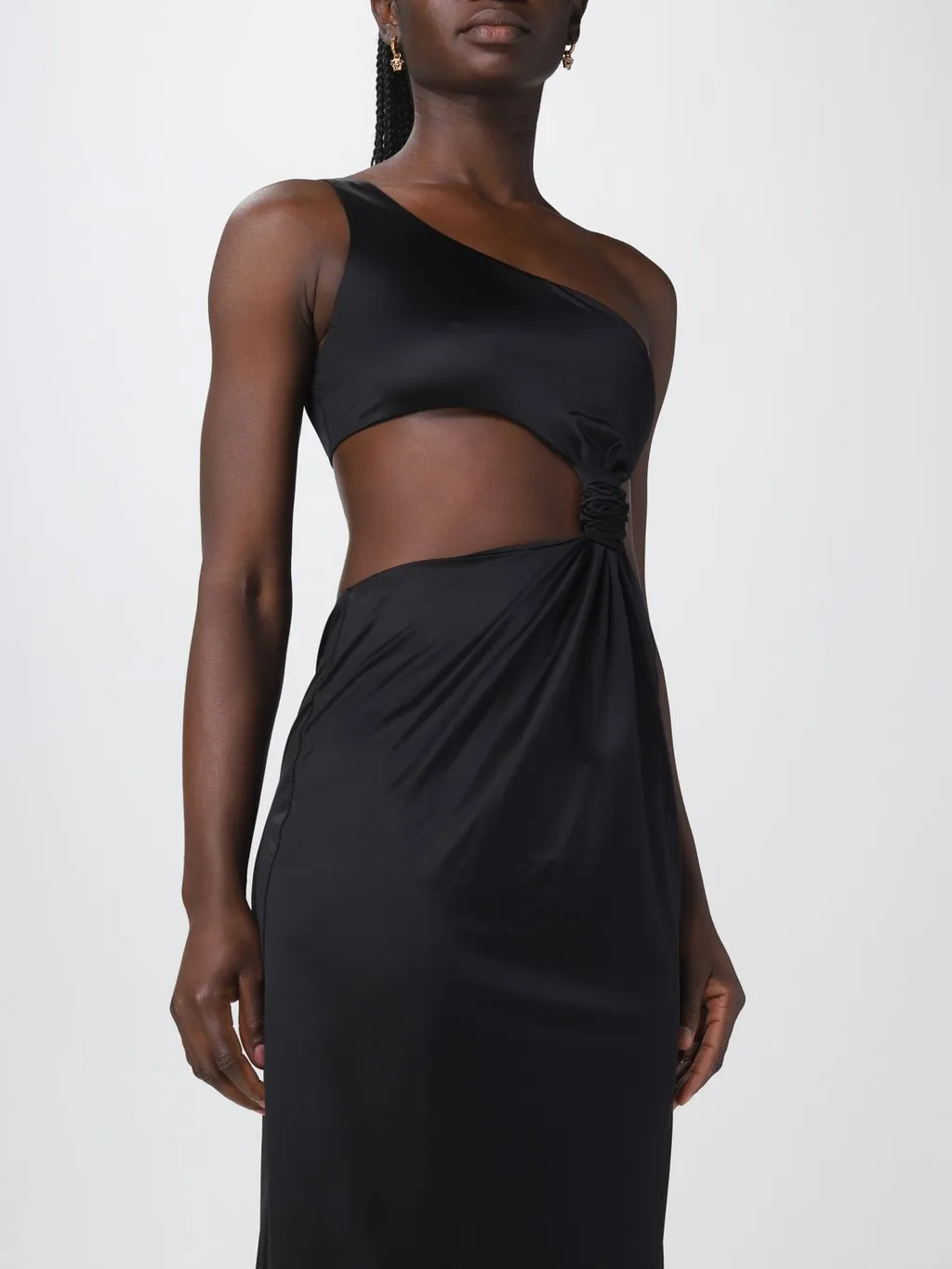 Versace One-Shoulder Cut Out Midi Dress