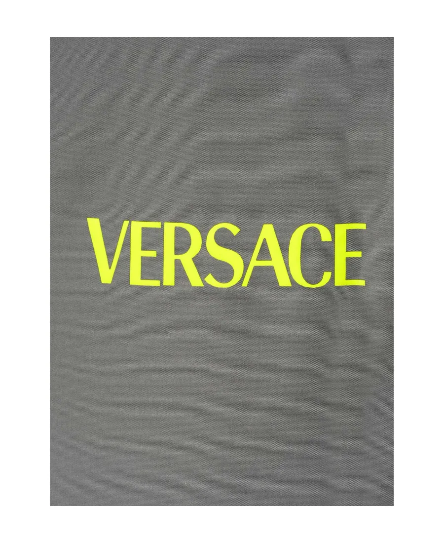 Versace Logo Printed Half-Zip Jacket