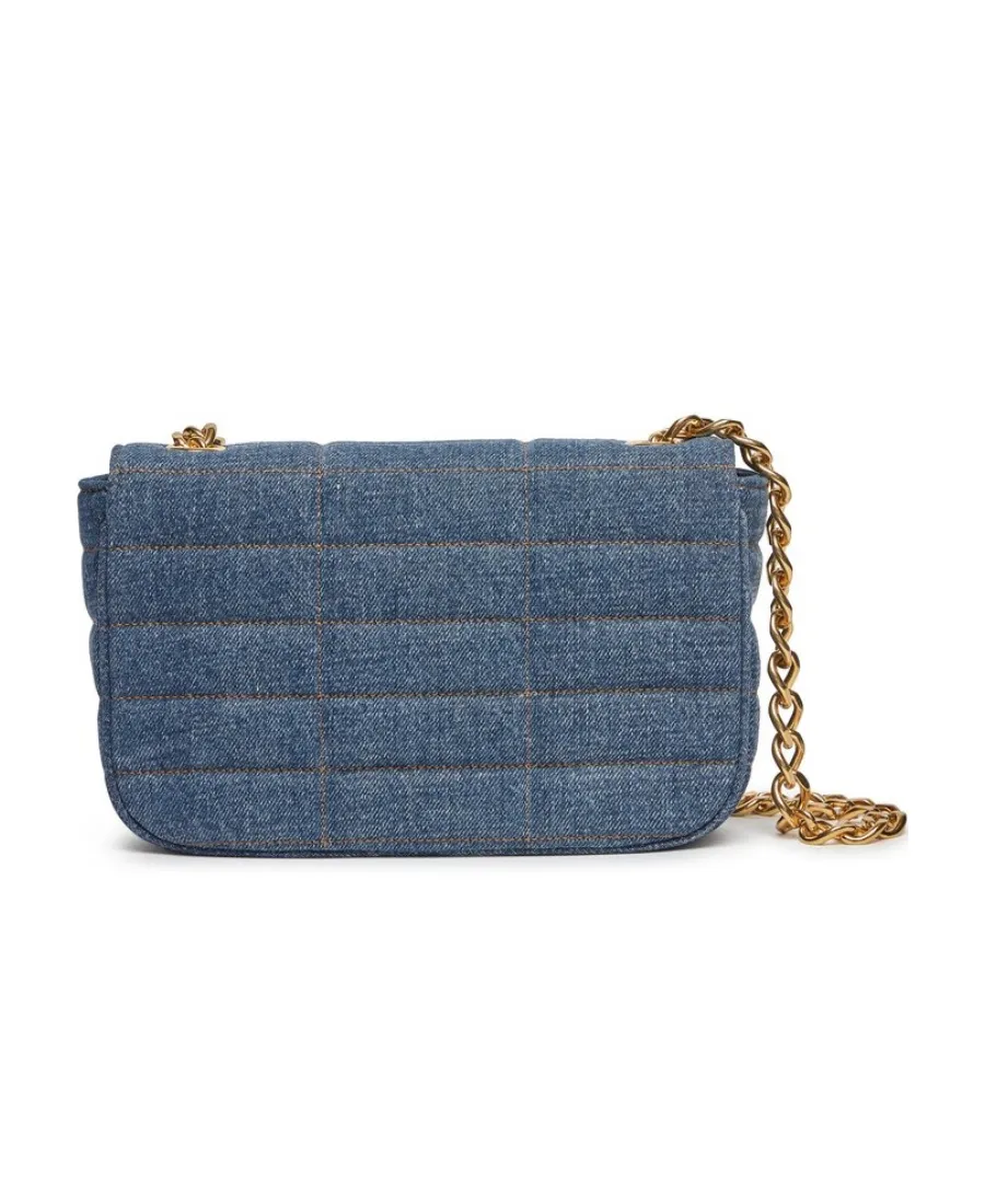 Chain Shoulder Bag Matelasse Monochrome Celine In Quilted Denim