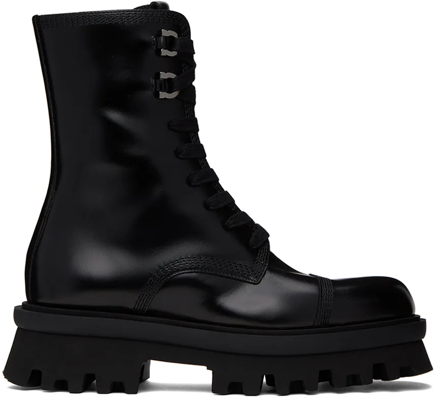 Salvatore Ferragamo Chunky Lace-Up Combat Boots
