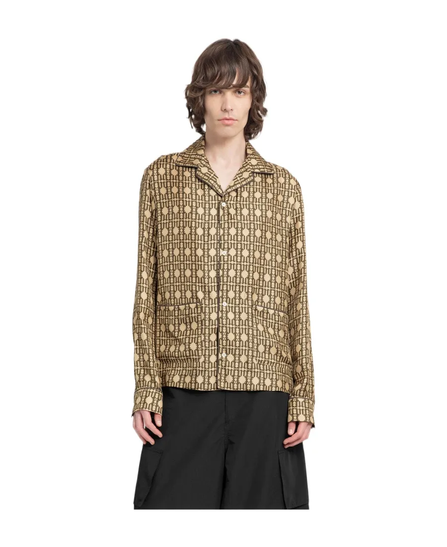 Monogram-Print Silk Shirt