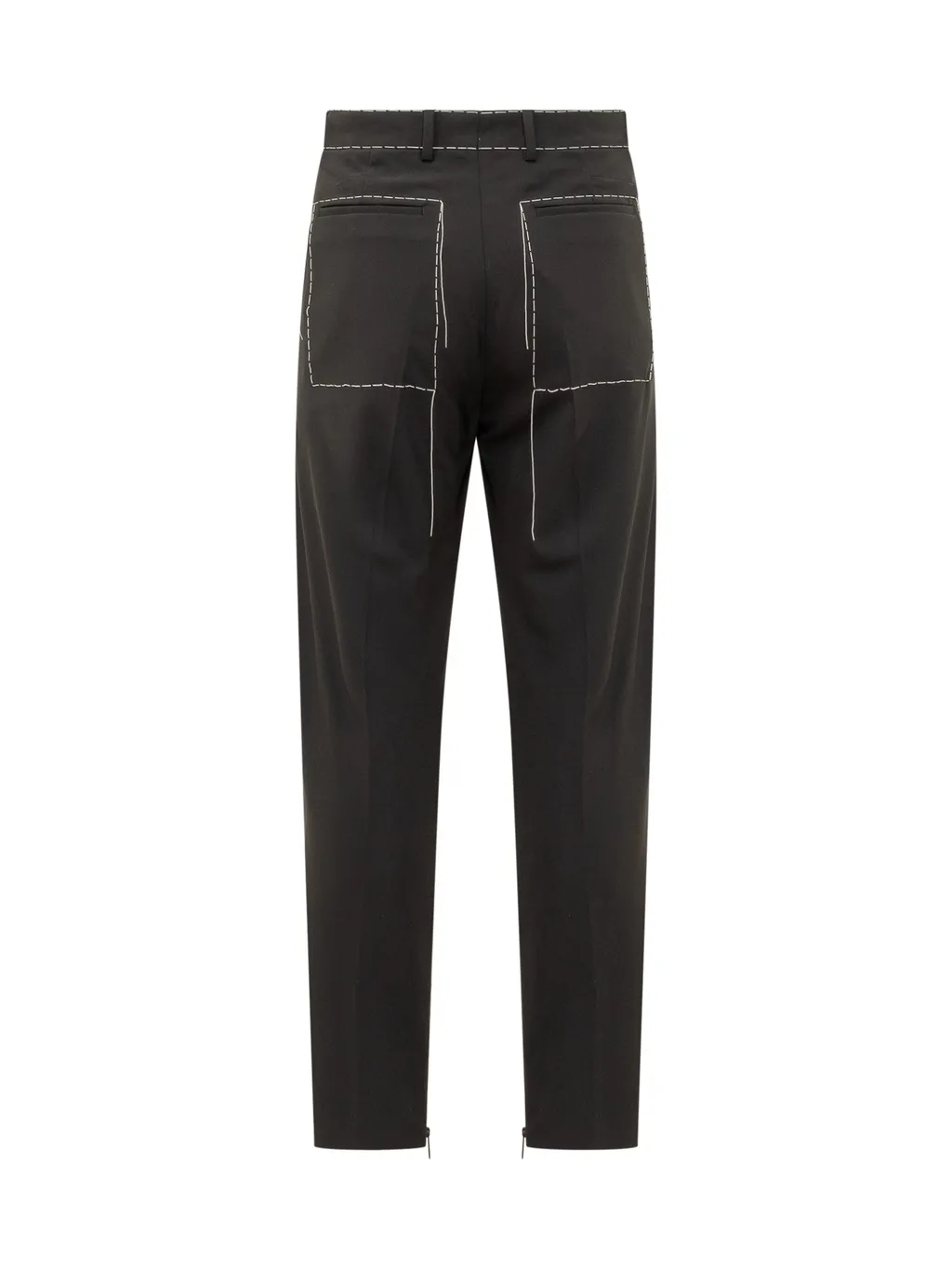 Off-White Contrasting Line Straight Leg Trousers
