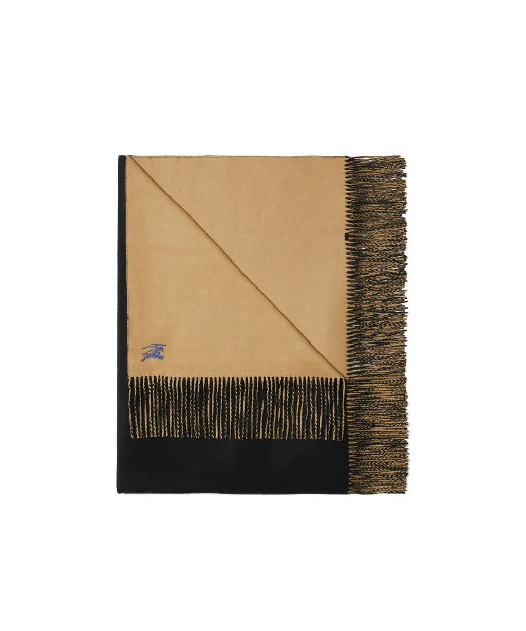 Burberry Equestrian Knight-Motif Fringed Banket