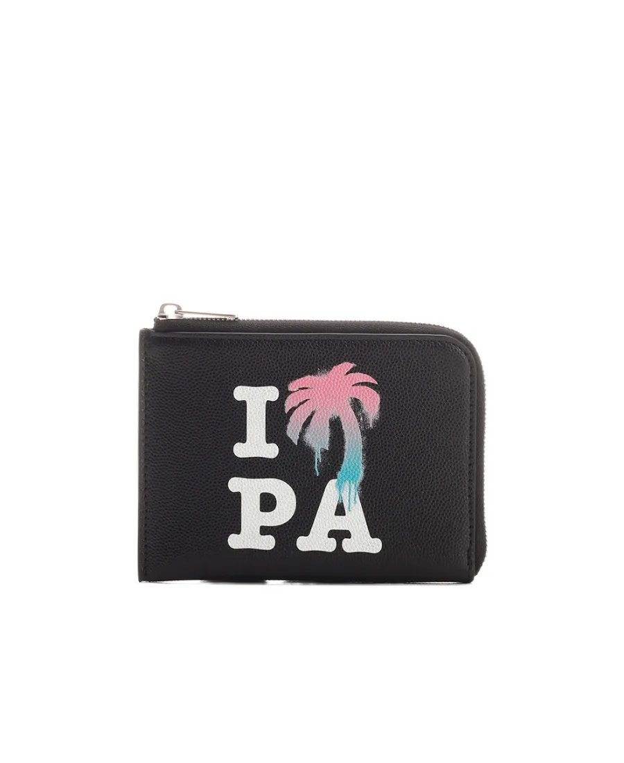 Palm Angels Logo Printed Zipped Wallet
