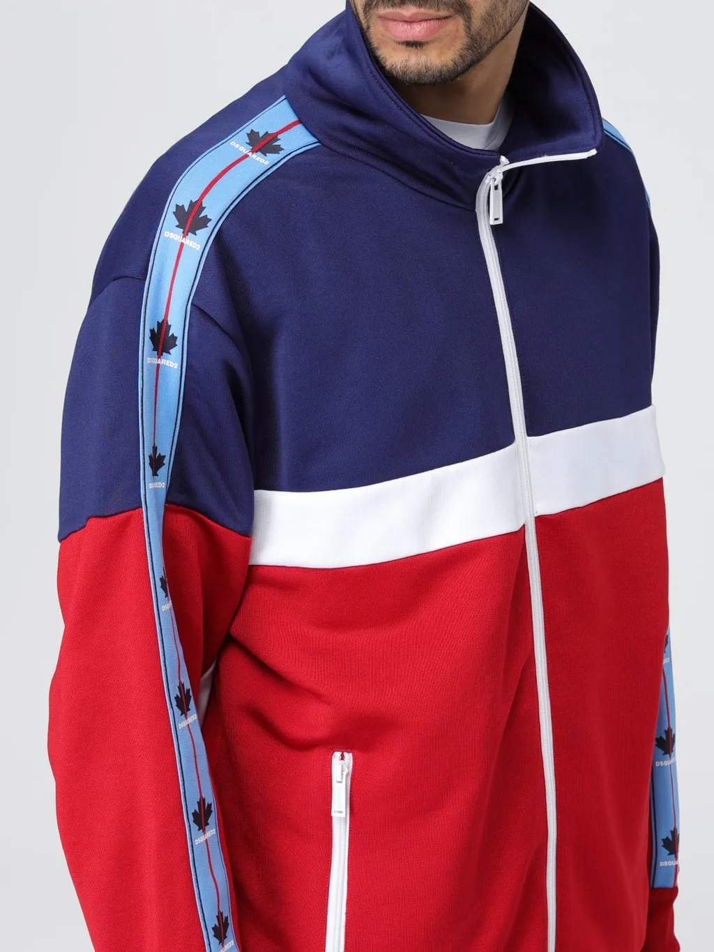 Logo-Tape Detail Zip-Up Cardigan