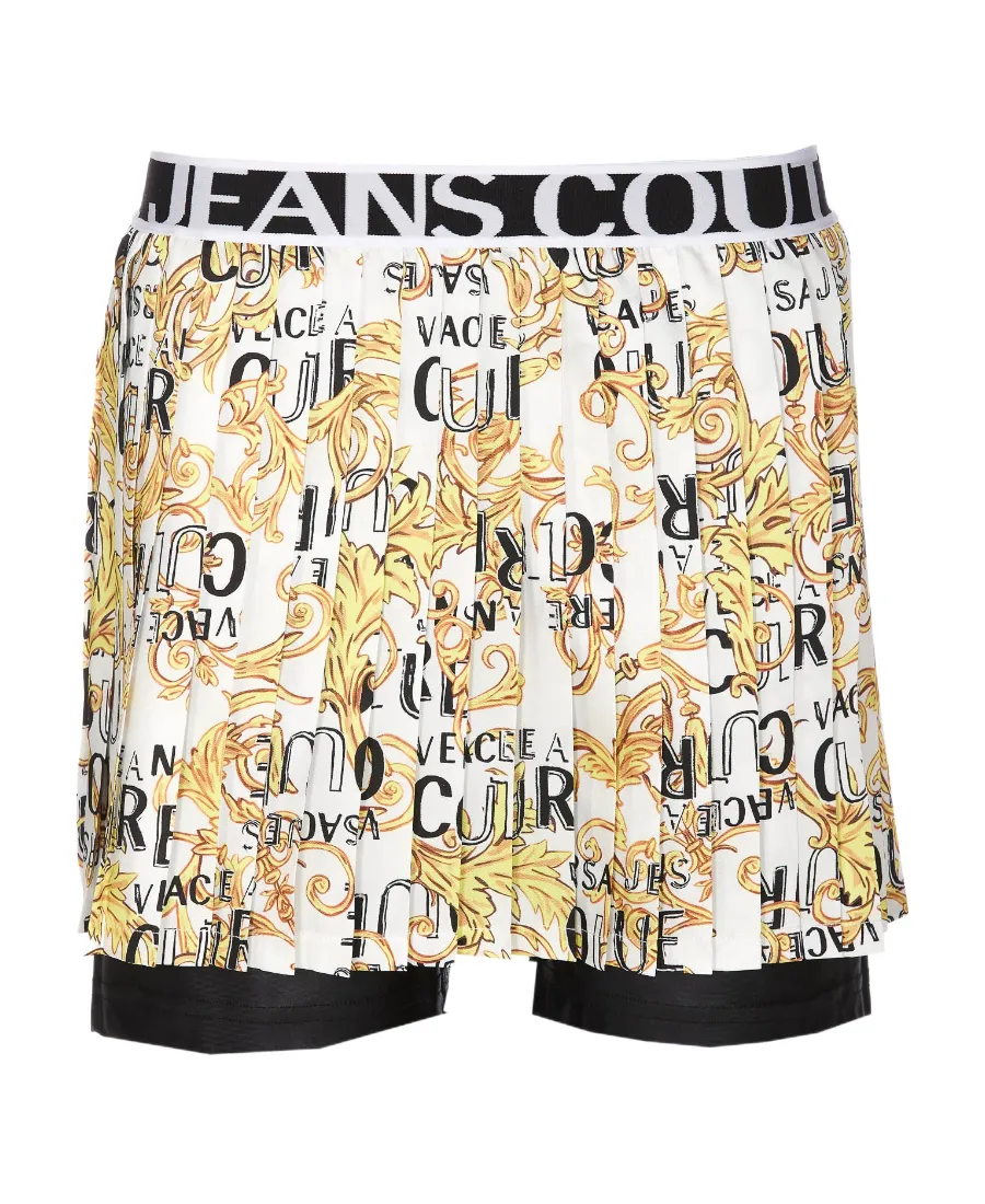 Logo-Waistband Pleated Shorts