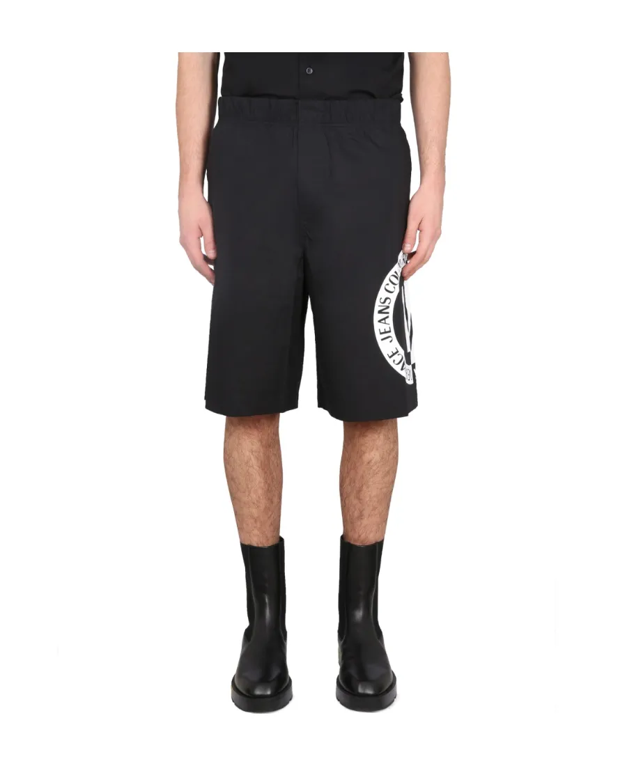 Versace Jeans Couture Logo-Printed Elasticated Waistband Shorts