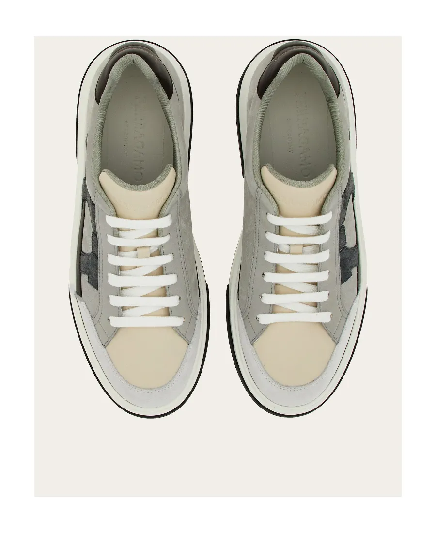 Salvatore Ferragamo Gancini-Embroidered Lace-Up Sneakers