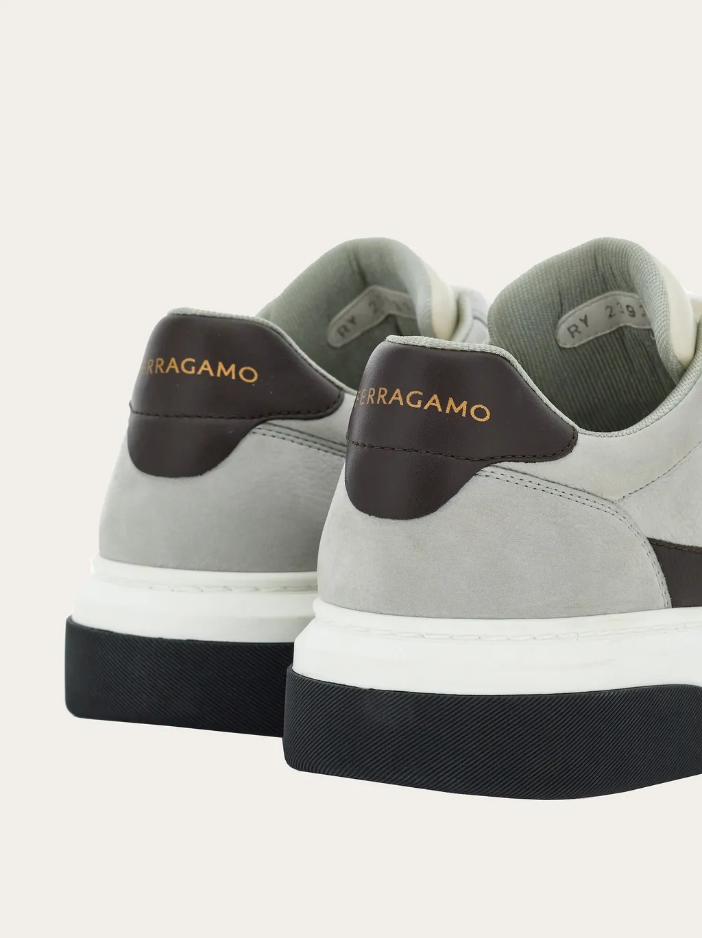 Salvatore Ferragamo Gancini-Embroidered Lace-Up Sneakers