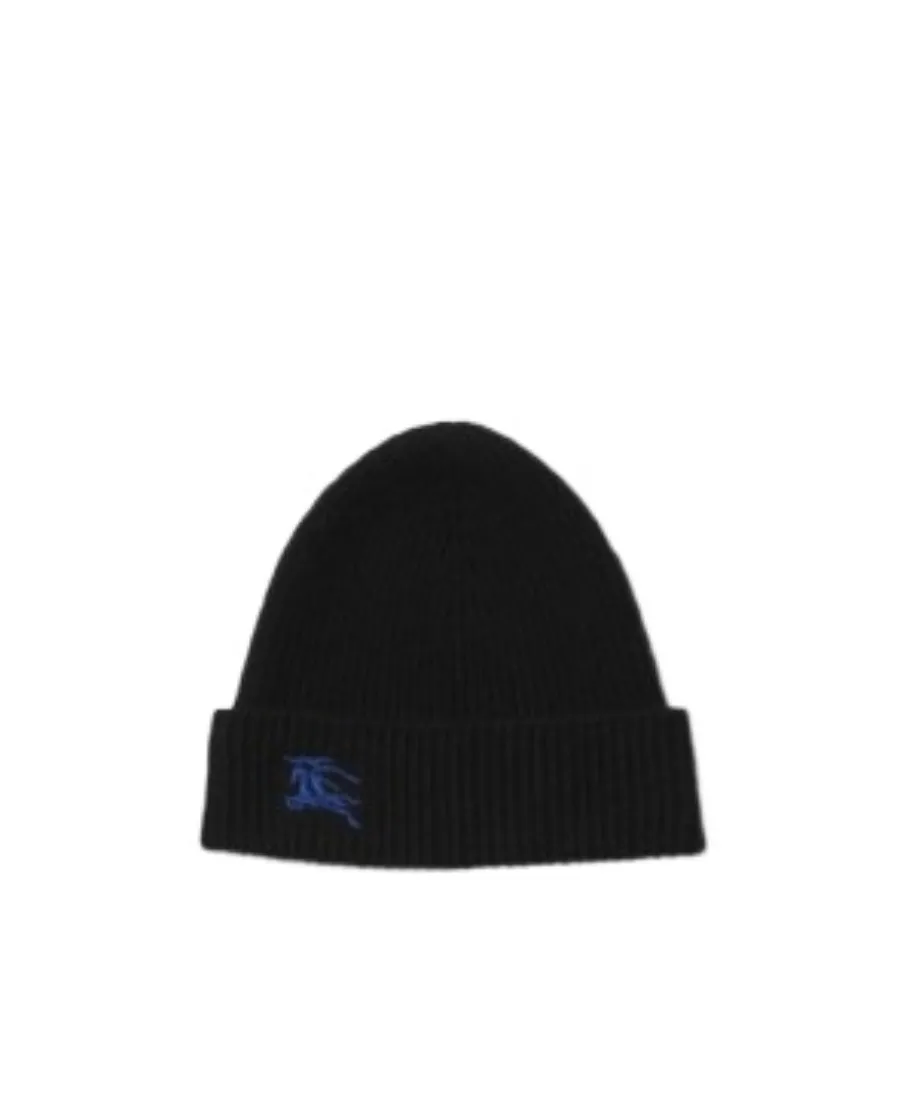 Burberry Equestrian Knight Logo Embroidered Ribbed-Knit Beanie