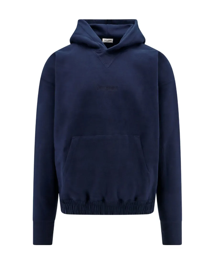 Saint Laurent Logo Embroidered Long-Sleeved Hoodie