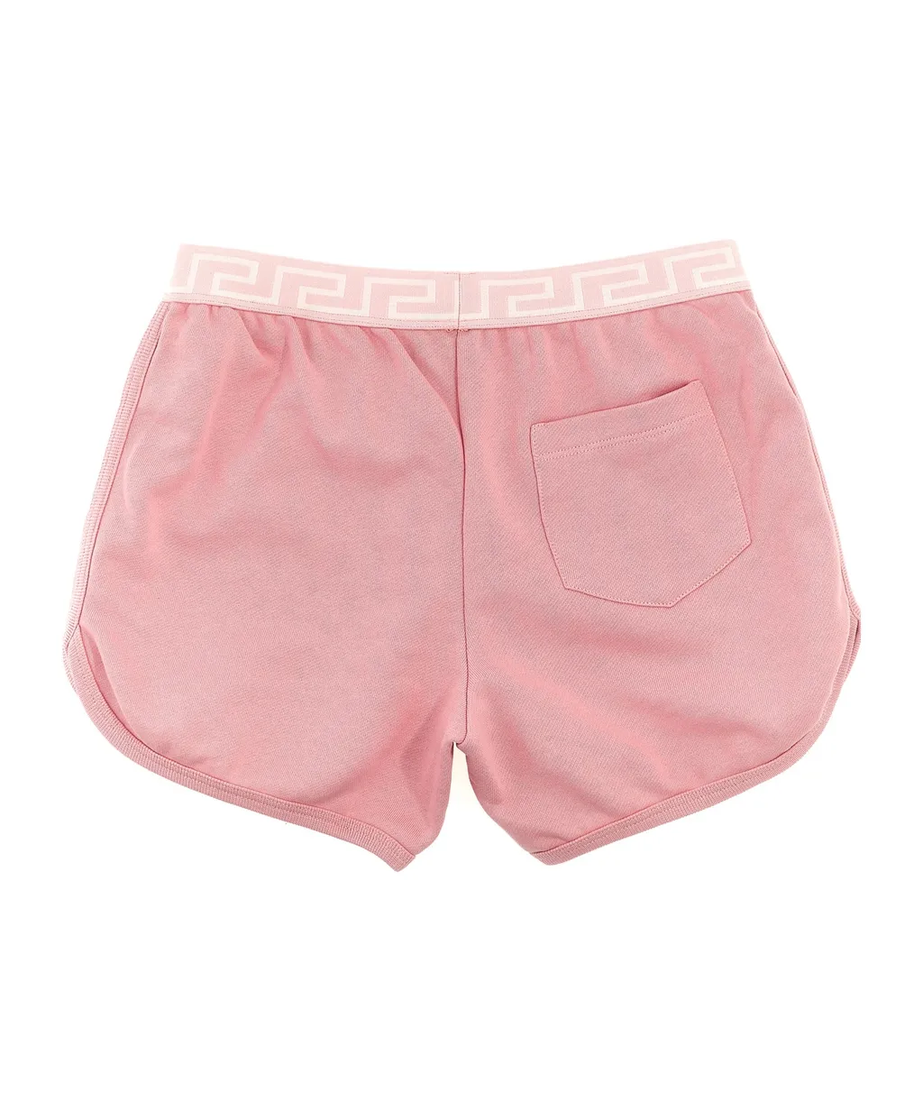 Versace Kids Logo Embellished Elasticated Waistband Shorts