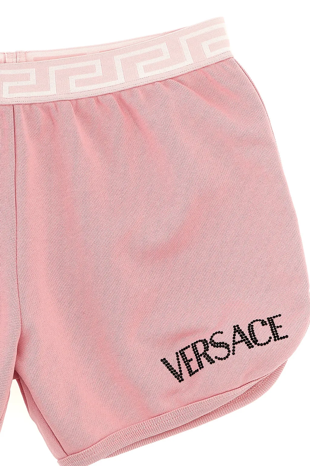 Versace Kids Logo Embellished Elasticated Waistband Shorts