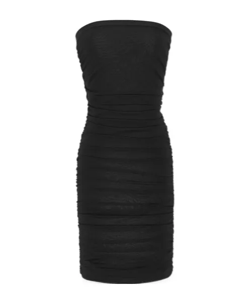 Ruched Strapless Dress In Knit