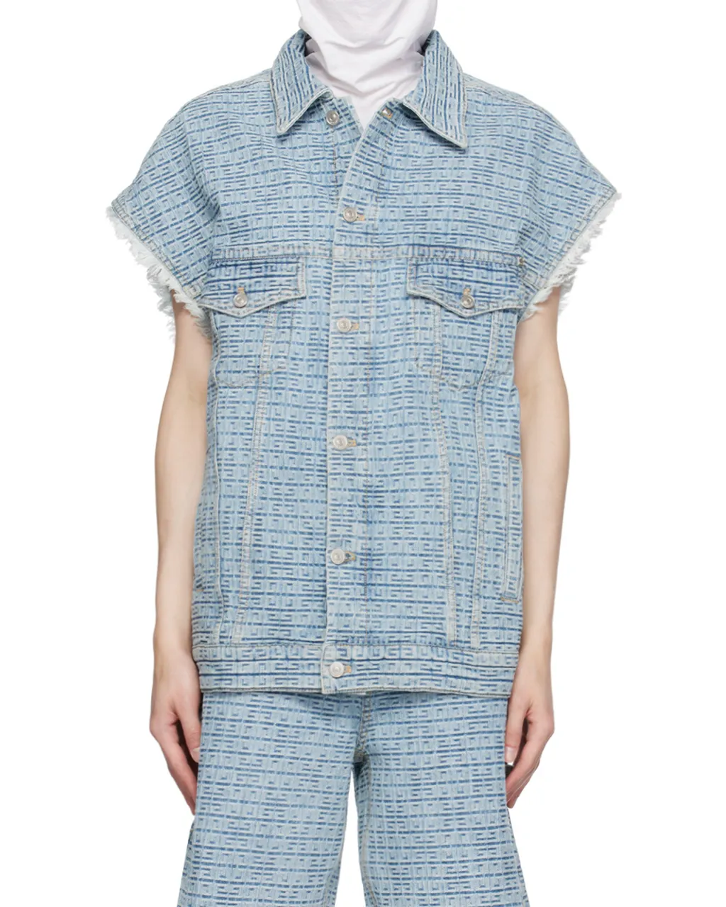 Givenchy	4G Denim Button-Up Vest