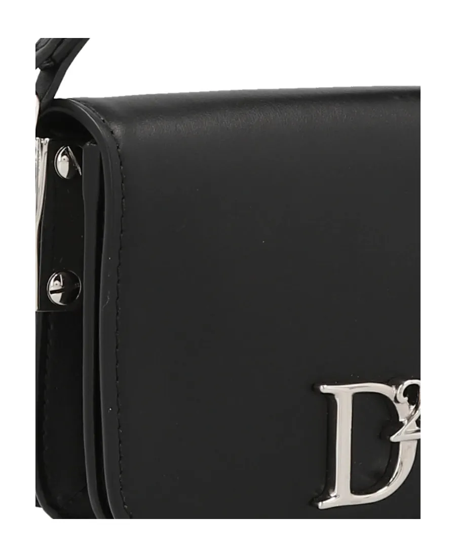 Dsquared2 Logo Plaque Fold-Over Shoulder Bag