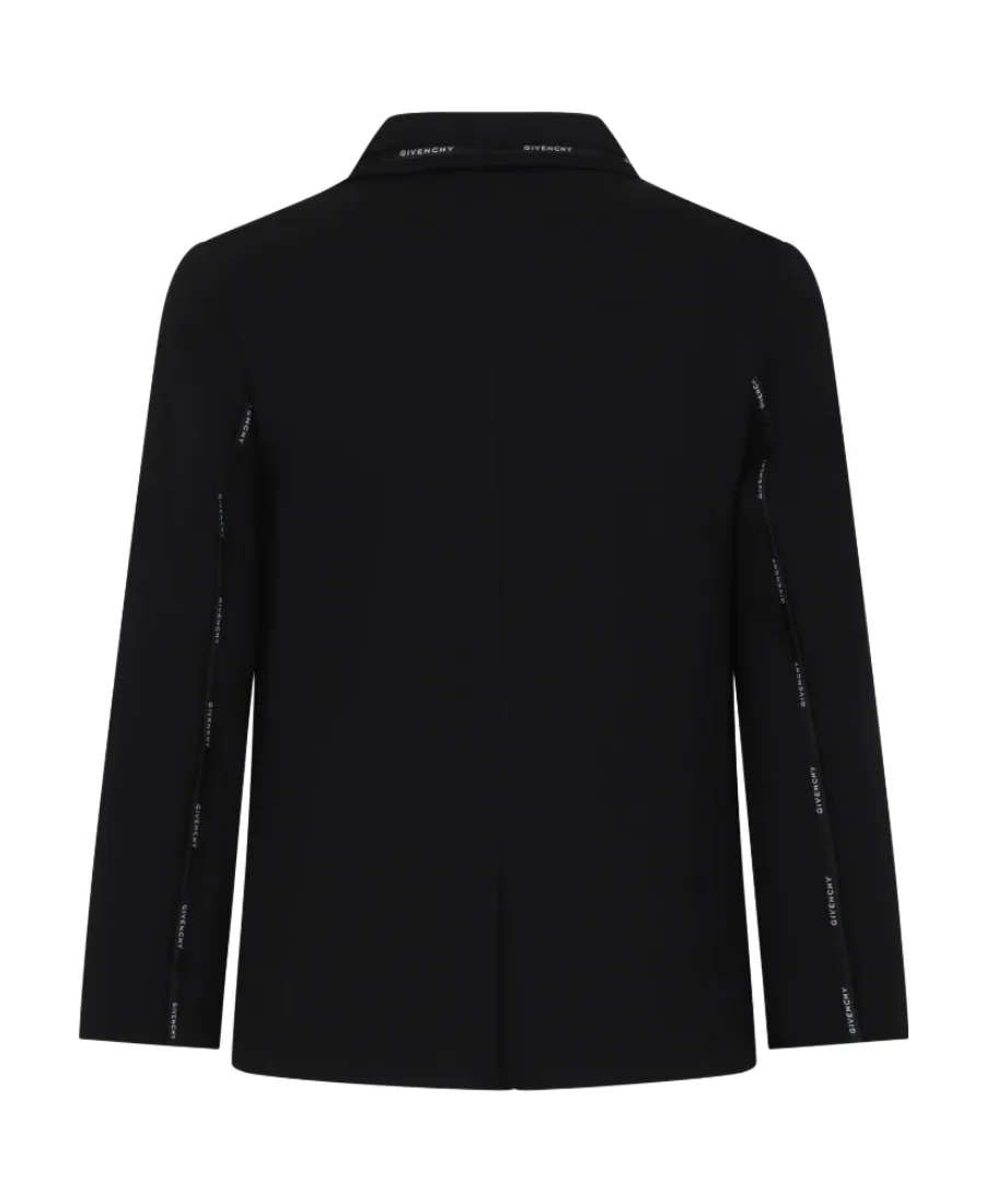 Logo-Trim Single-Breasted Blazer