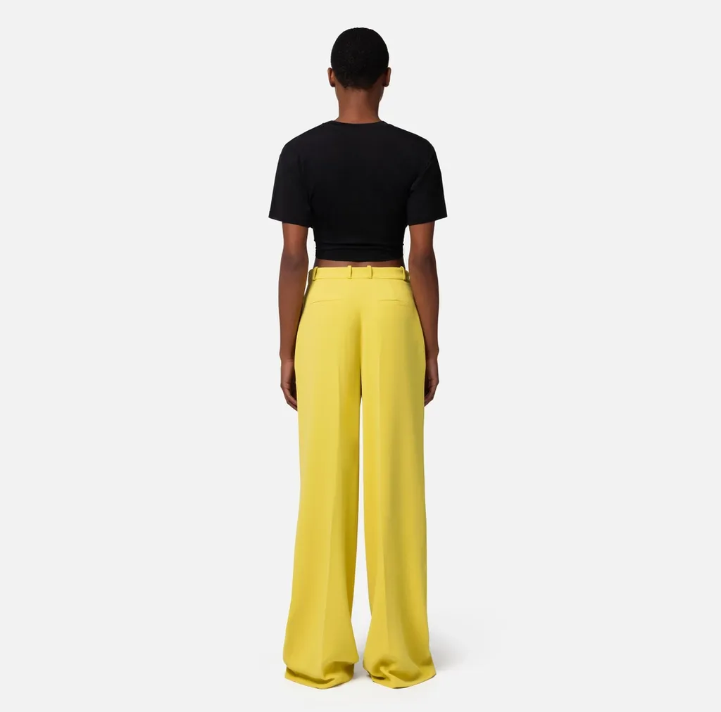 Elisabetta Franchi Logo Patch Wide-Leg Trousers