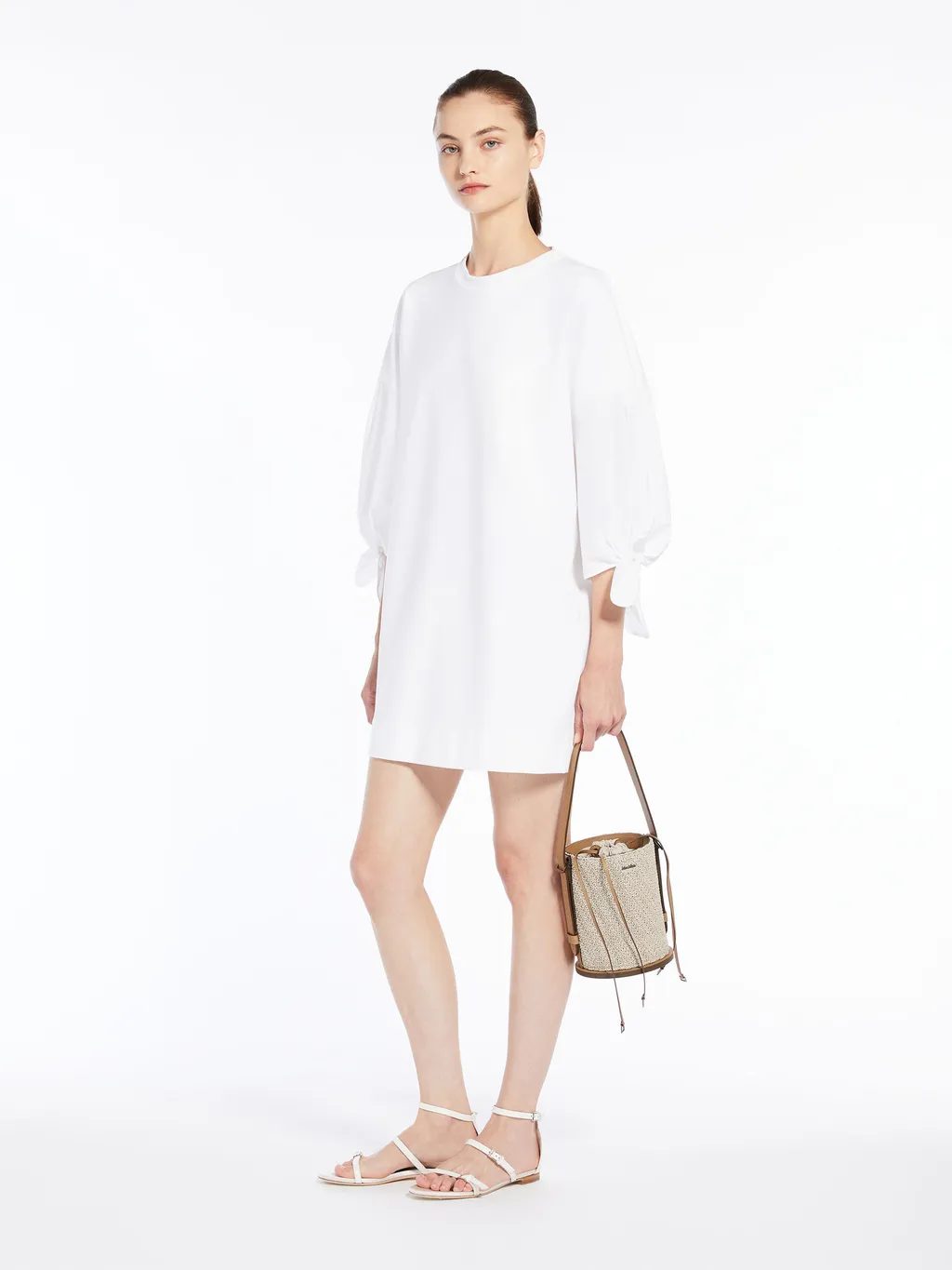 Max Mara Logo Printed Crewneck Dress