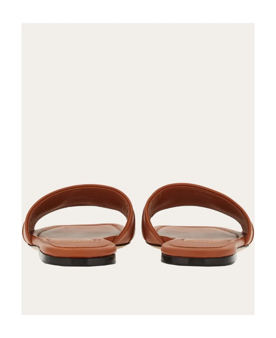 Salvatore Ferragamo Gancini-Buckle Open-Toe Slides