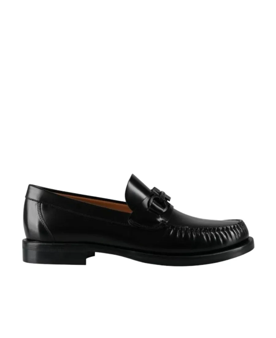 Gancini Plaque 35Mm Leather Loafers