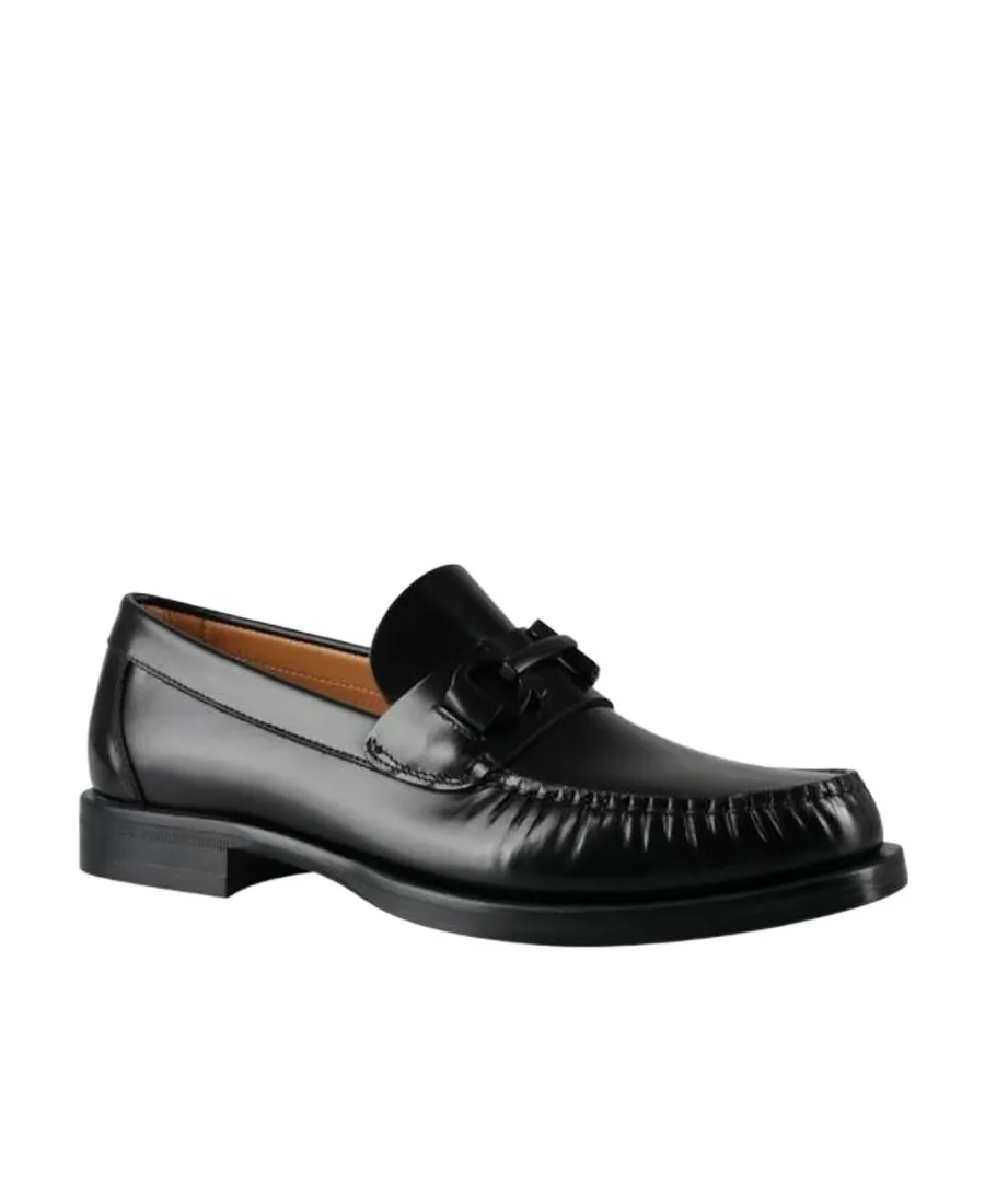 Gancini Plaque 35Mm Leather Loafers