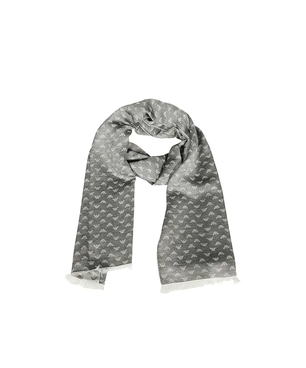 Emporio Armani Logo Monogram Jacquard Scarf