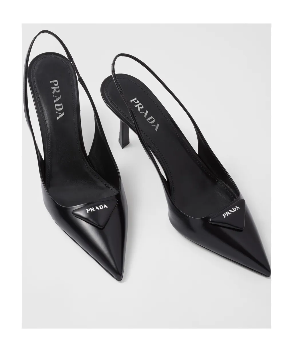 Prada Pointed-Toe Slingback Pumps