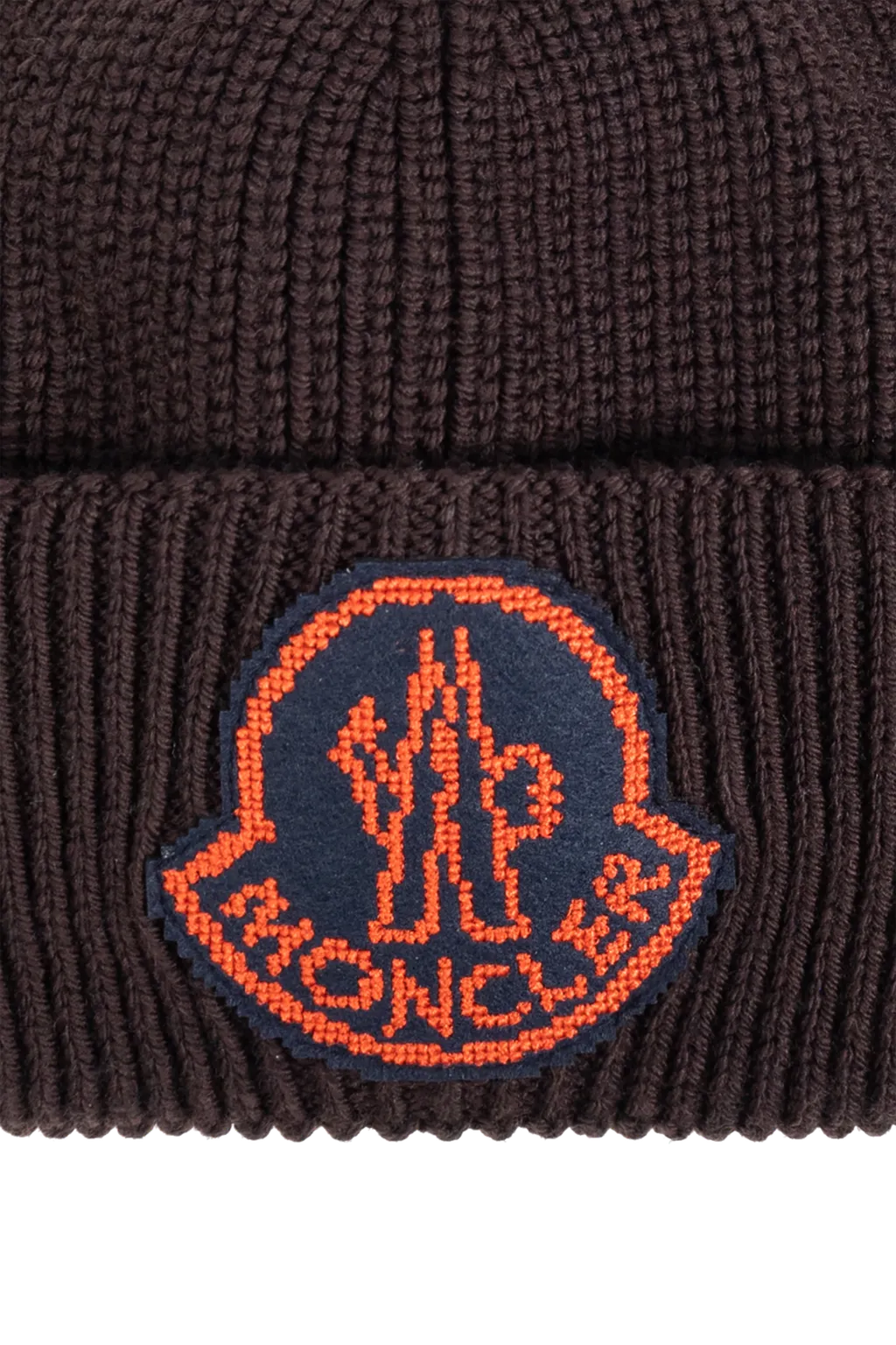 Moncler Logo Patch Ribbed Beanie