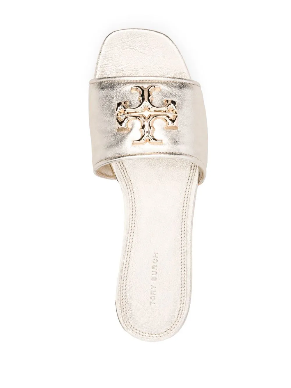 Ines Logo-Plaque Metallic Sandals