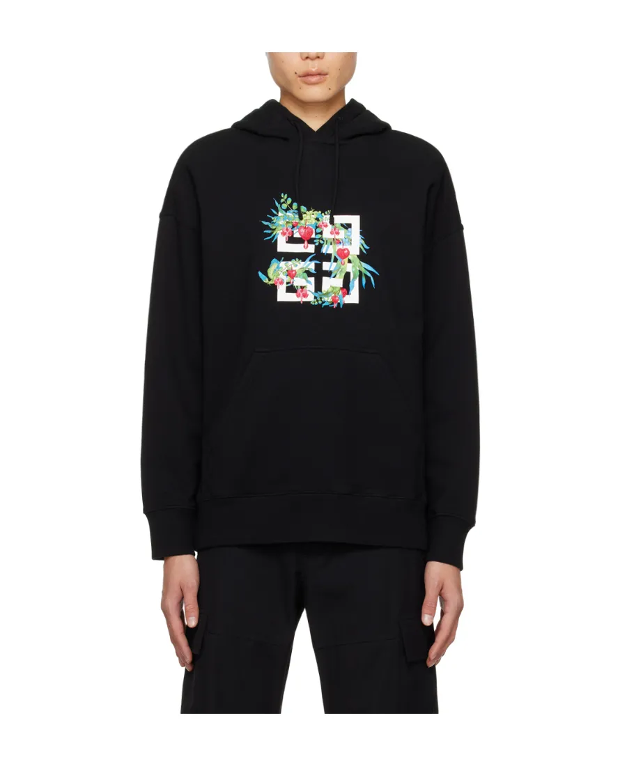 Givenchy 4G Floral Printed Drawstring Hoodie