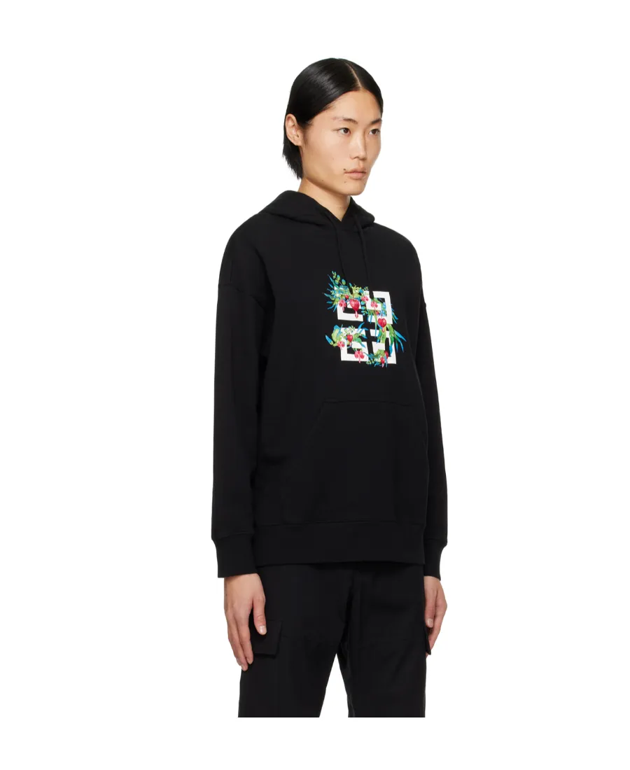 Givenchy 4G Floral Printed Drawstring Hoodie