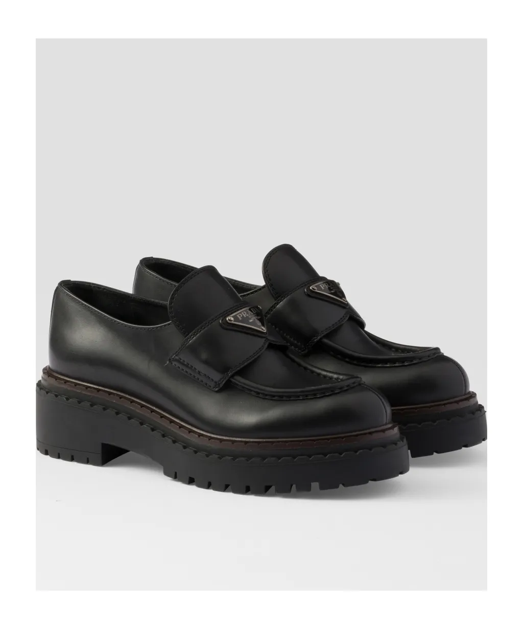 Prada Triangle-Logo Slip-On Loafers