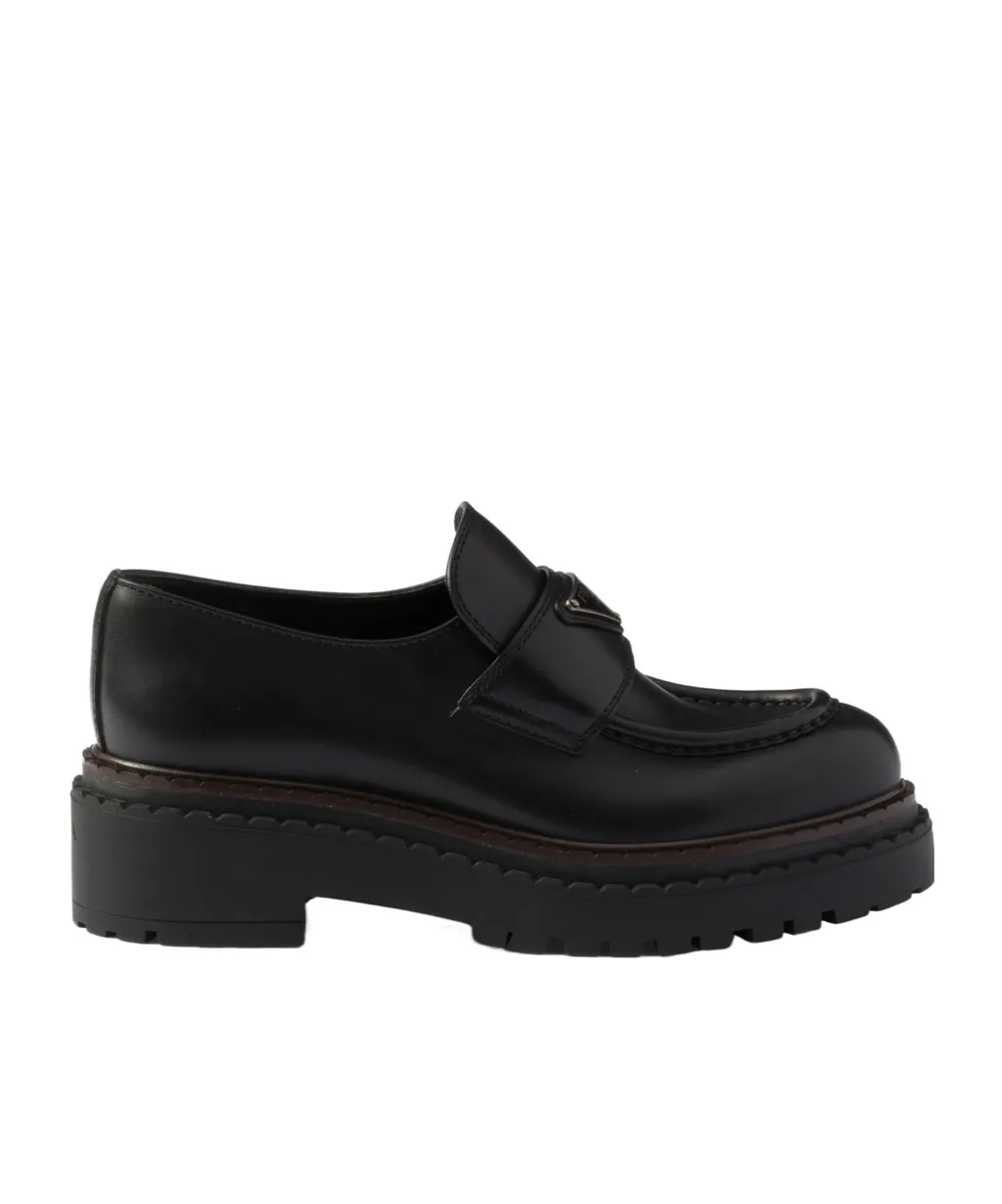Prada Triangle-Logo Slip-On Loafers