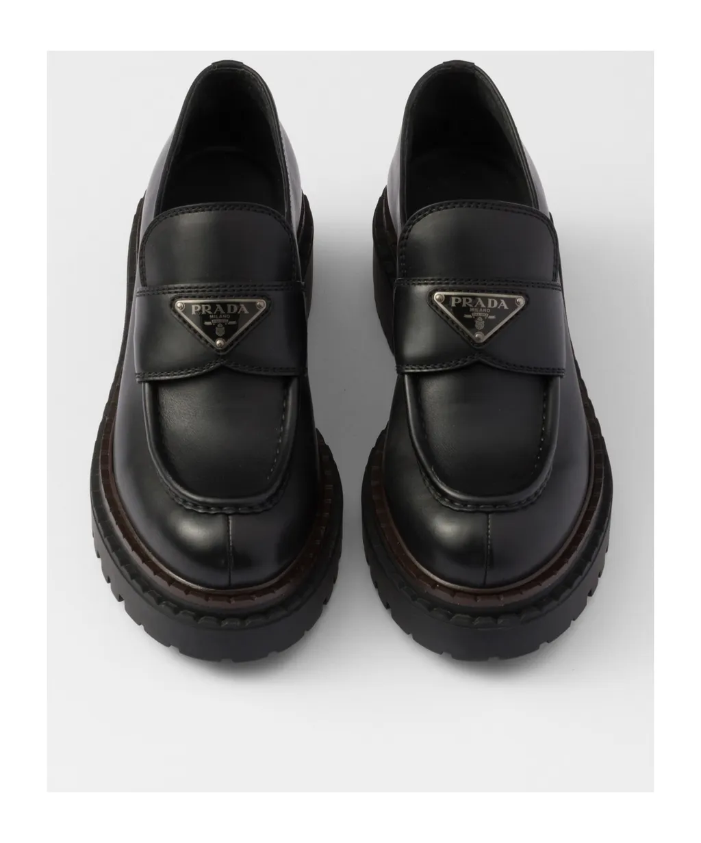 Prada Triangle-Logo Slip-On Loafers