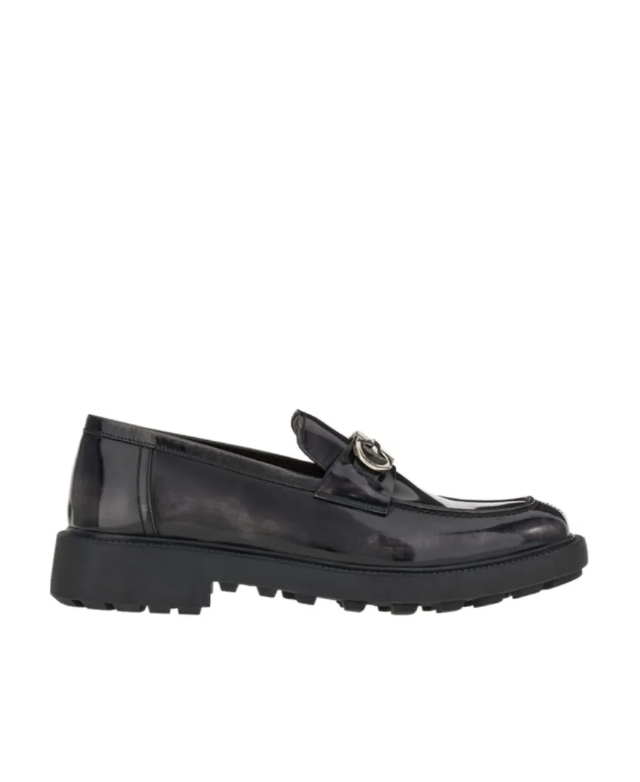 Gancini-Plaque Patent Loafers