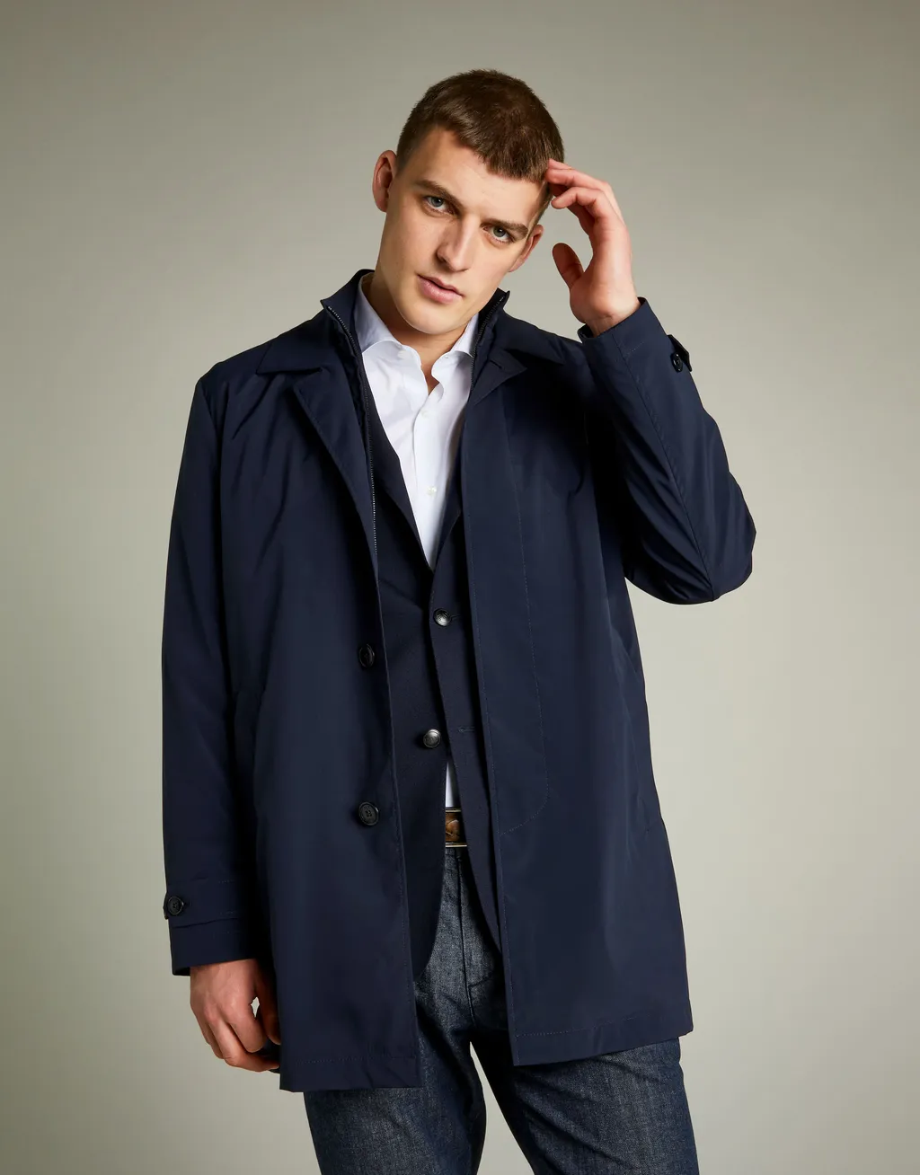 Fay Single-Breasted Long-Sleeved Coat