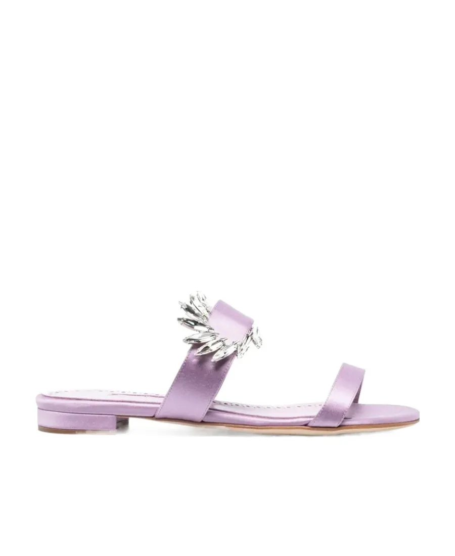 Crystal Embellished Flat Mules