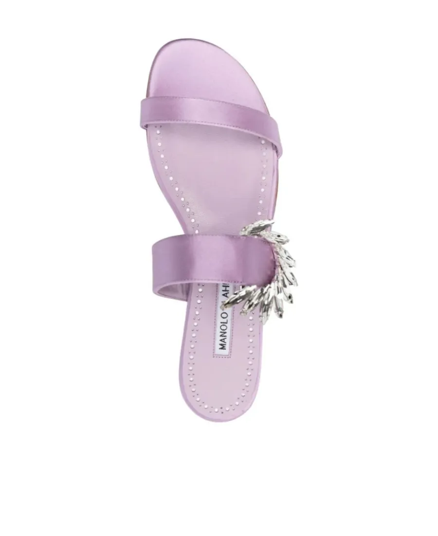 Crystal Embellished Flat Mules