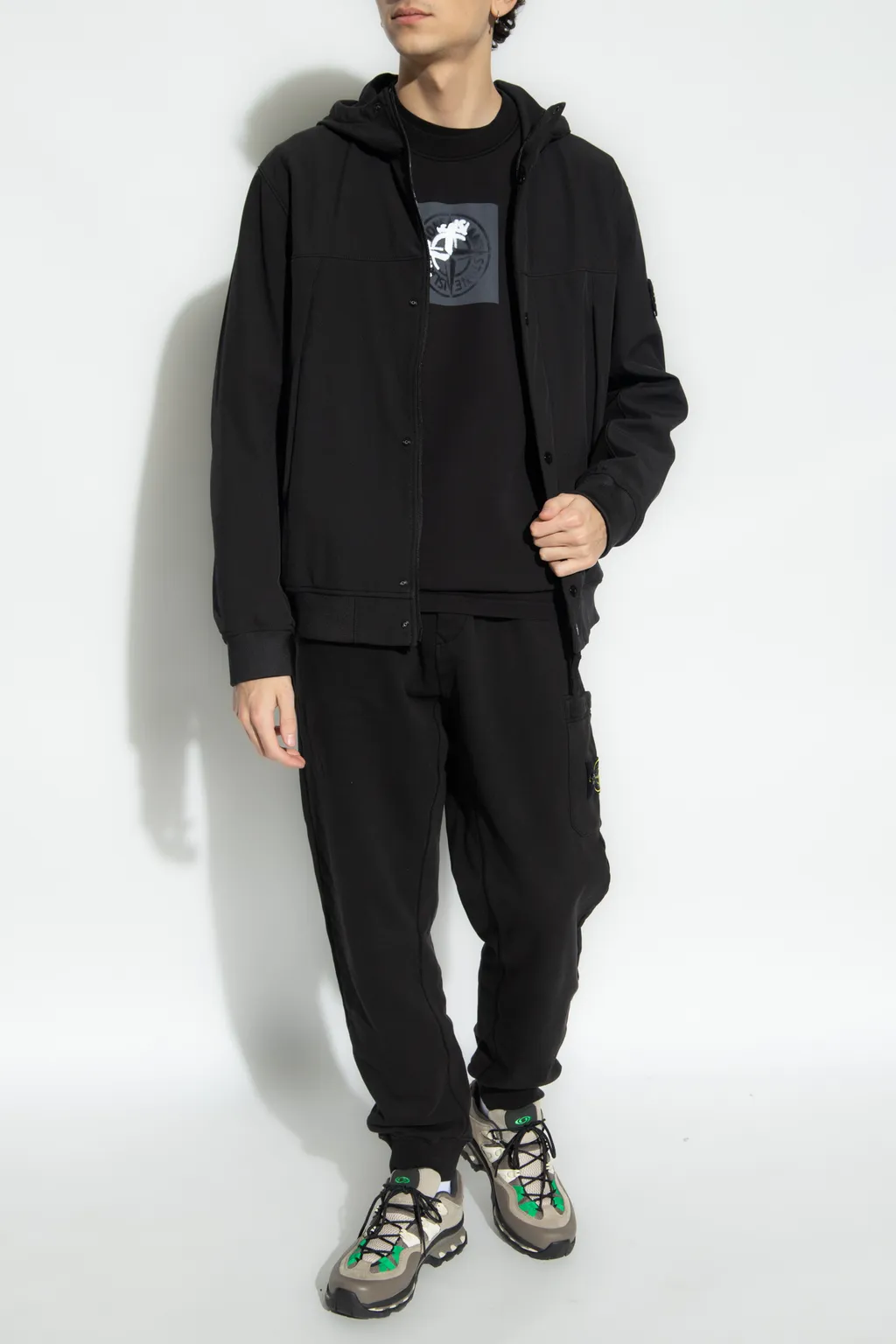 Stone Island Logo Printed Crewneck Sweatshirt