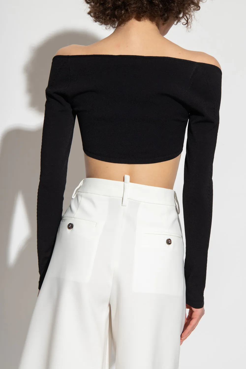 Dsquared2 Cropped Square-Neck Knitted Top