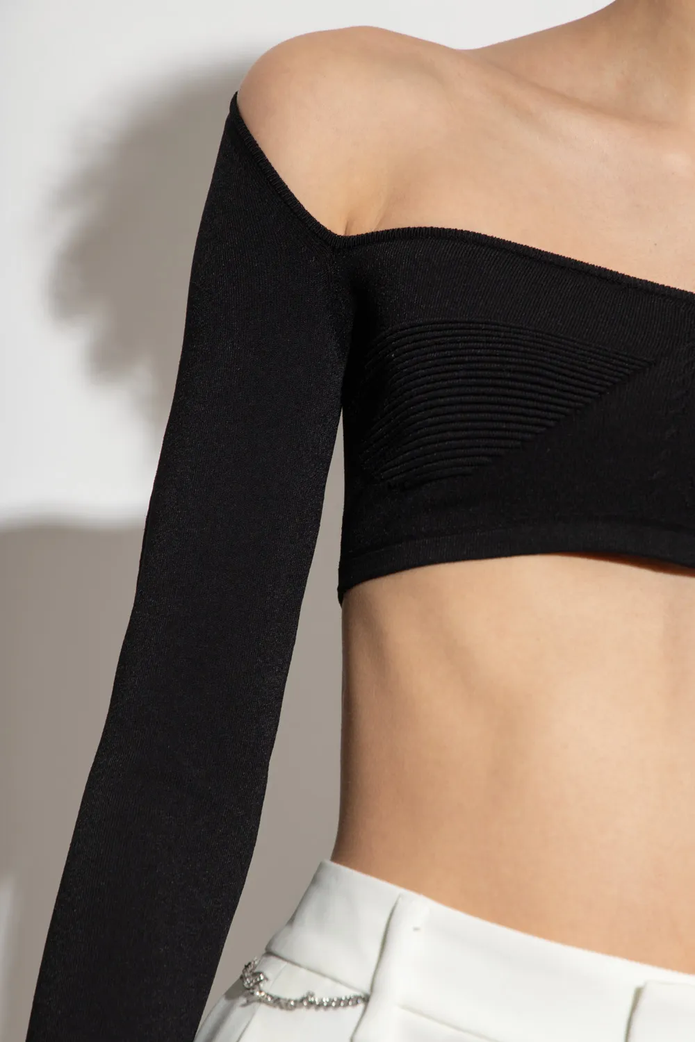 Dsquared2 Cropped Square-Neck Knitted Top